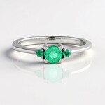 Anello in argento con Smeraldo Colombiano