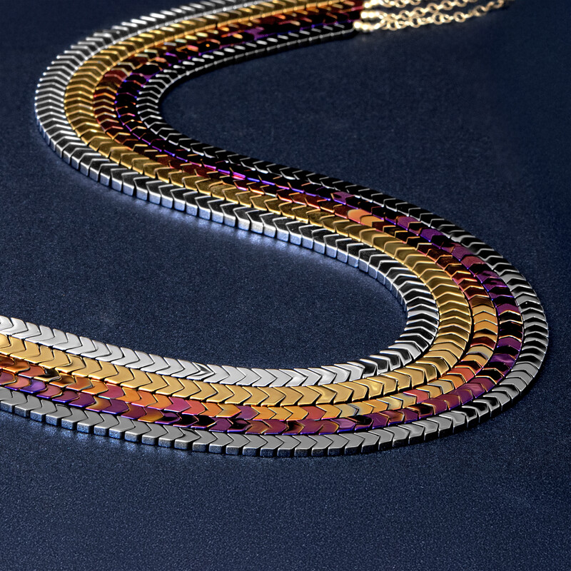 Collar en plata con Hematita rosa mística