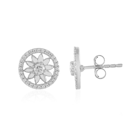 Zirkon-Silberohrringe