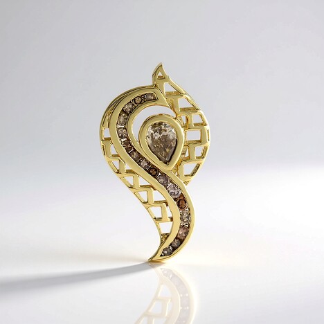 Ciondolo in oro con Diamante Champagne I2 (Ornaments by de Melo)