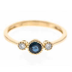 Gouden ring met een Blauwe Ceylon saffier