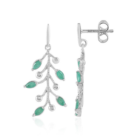 Socoto-Smaragd-Silberohrringe