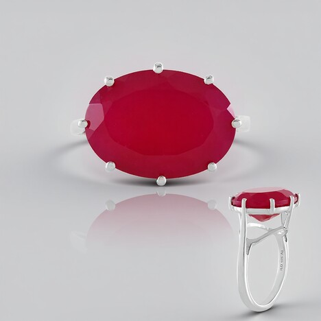 Anello in argento con Calcedonio Rosa