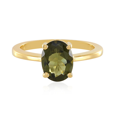 Anello in argento con Moldavite