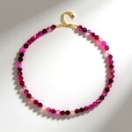 Collana in argento con Agata Rosa (Adela Silber)