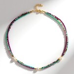 Collier en argent et Grenat magenta (Riya)