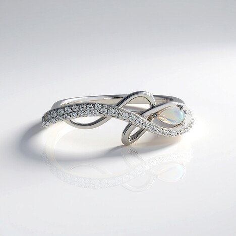 Anello in argento con Opale di Welo (MONOSONO COLLECTION)