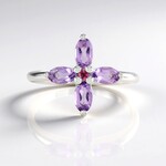 Anello in argento con Ametista Rose de France