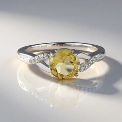 Anello in argento con Quarzo Champagne