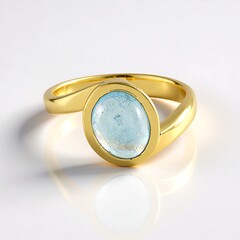 Anello in argento con Acquamarina Ofiki