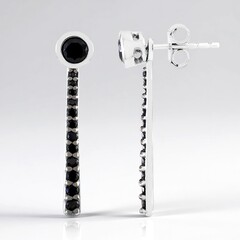 Orecchini in argento con Spinello Nero