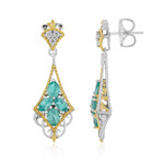 Orecchini in argento con Fluoroapatite Verde (Gems en Vogue)