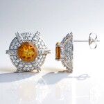 Orecchini in argento con Quarzo Cognac