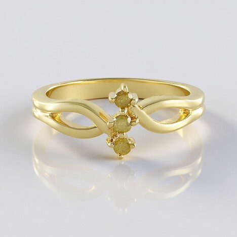 Anello in argento con Diamante Giallo I3