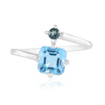 Schweizblauer Topas-Silberring