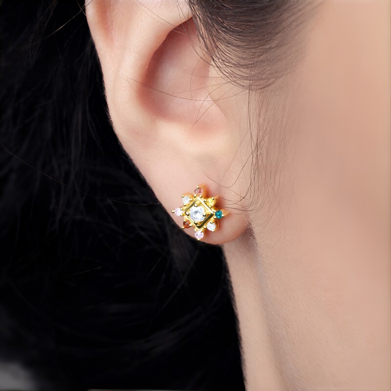 Weißer Saphir-Silberohrringe