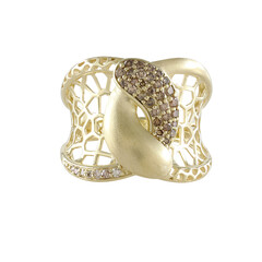 Anello in oro con Diamante Champagne I2 (Ornaments by de Melo)