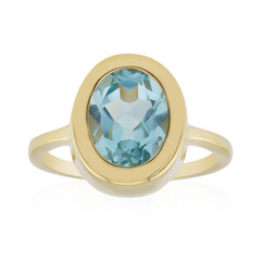 Anillo en plata con Topacio azul cielo