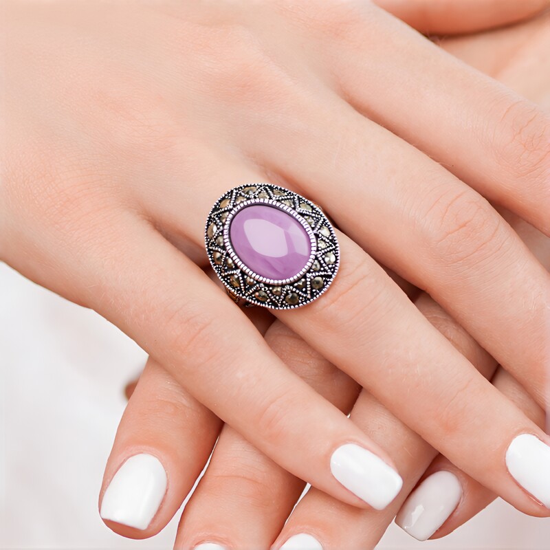 Kunzit-Silberring (Annette classic)