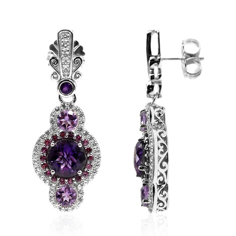 Boucles d'oreilles en argent et Améthyste de Zambie (Dallas Prince Designs)