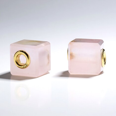 Ciondolo in argento con Quarzo Rosa (MONOSONO COLLECTION)