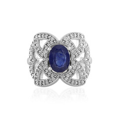 Anello in argento con Zaffiro Blu del Madagascar