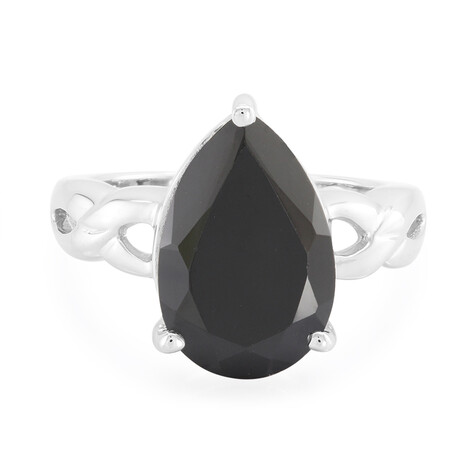 Black Spinel Silver Ring