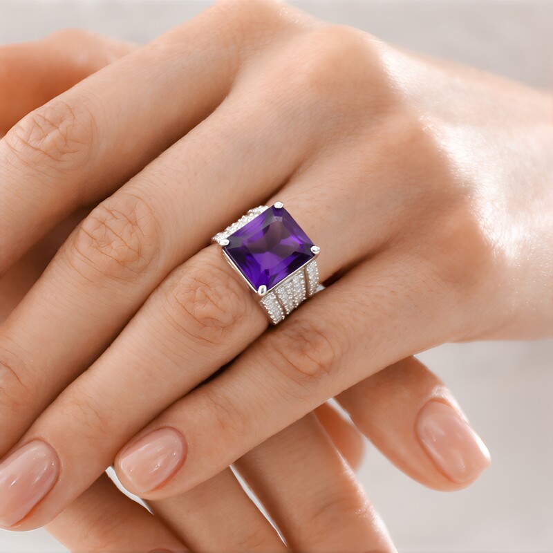 Siberian Amethyst Silver Ring