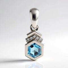 Ciondolo in argento con Topazio Blu Svizzero (Pallanova)