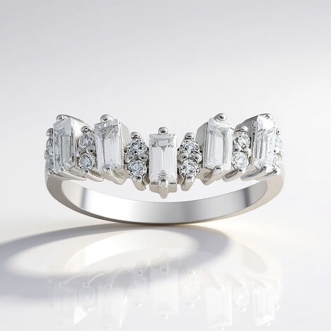 Bague en argent et Topaze blanche