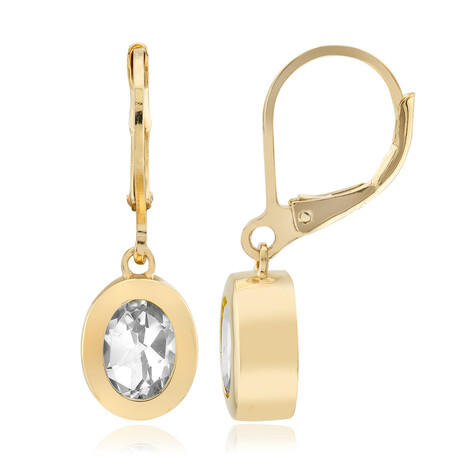 Boucles d'oreilles en argent et Topaze blanche (MONOSONO COLLECTION)