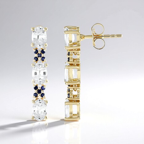 Orecchini in oro con Zaffiro Bianco (Adela Gold)