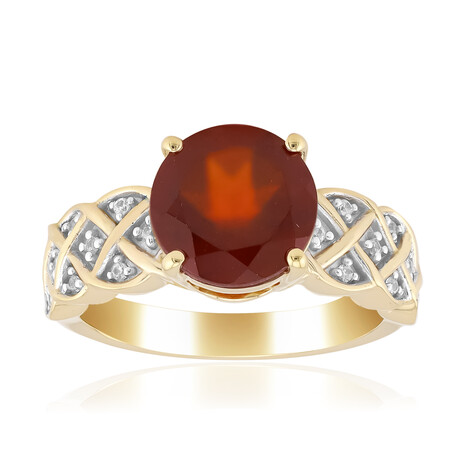 Anillo en oro con Hessonita de Ceilán