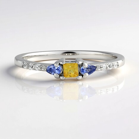 Anello in argento con Zaffiro Ceylon Blu