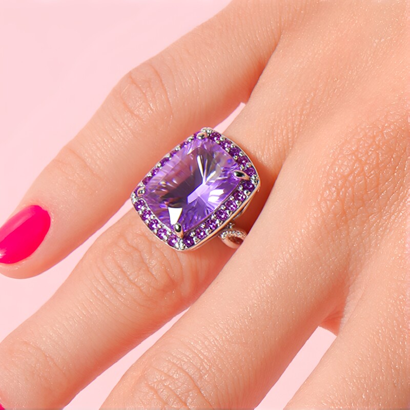 Lavendel-Amethyst-Silberring