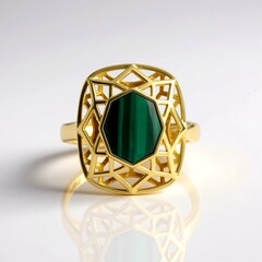 Anello in argento con Malachite