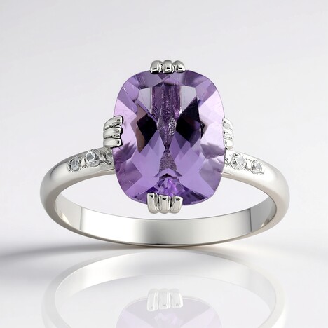 Anello in argento con Ametista Rose de France