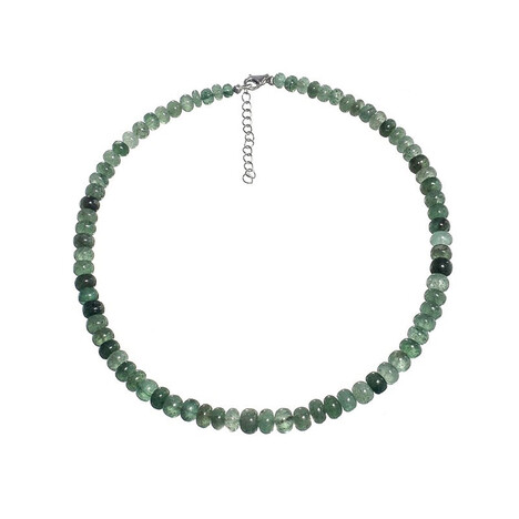 Collier en argent et Quartz fraise vert