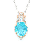 Paraiba Topaz Silver Necklace (Gems en Vogue)