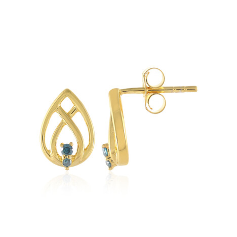 Boucles d'oreilles en argent et Diamant bleu I3