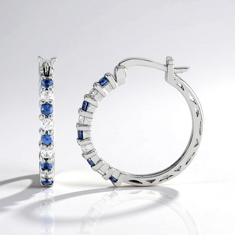Orecchini in argento con Zaffiro Ceylon Blu