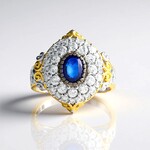 Anello in argento con Spinello Cobalto (Gems en Vogue)