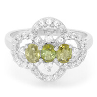 Anello placcato in platino con Tormalina Cuprian