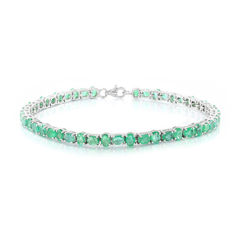Zilveren armband met Zambia-smaragdstenen