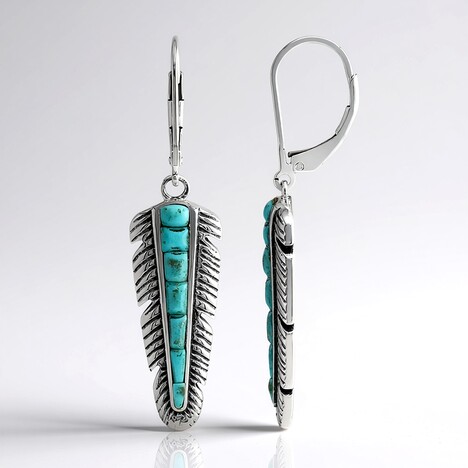 Orecchini in argento con Turchese Kingman Mohave Blu (Jones Lee)