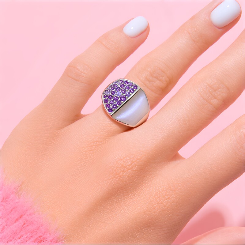 Silberner Mondstein-Silberring (KM by Juwelo)