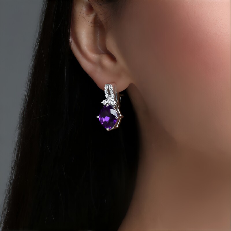 Pendientes en plata con Amatista de Marruecos