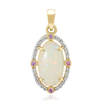 Brasilianischer Weißer Opal-Goldanhänger