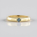 Anello in argento con Diamante Blu I2