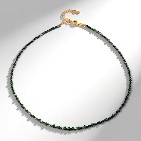 Collier en argent et Diopside de Russie (Riya)